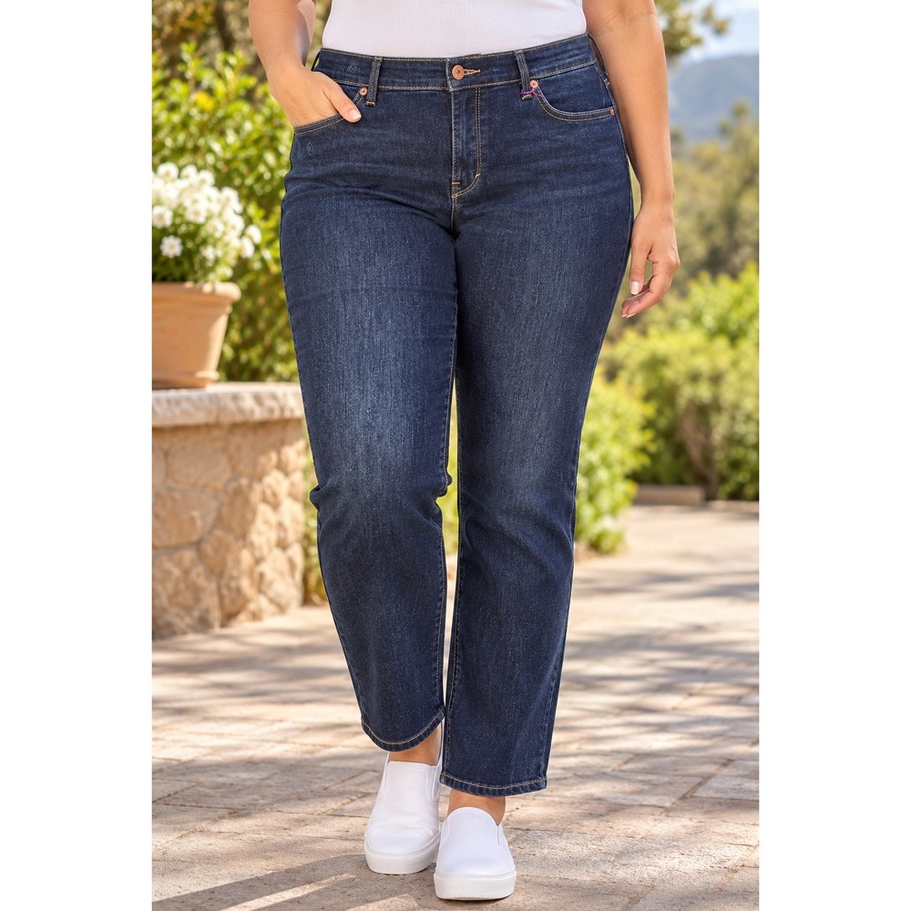 Gloria Vanderbilt Amanda Jeans Women 16W Madison Dark Wash Tapered Stretch